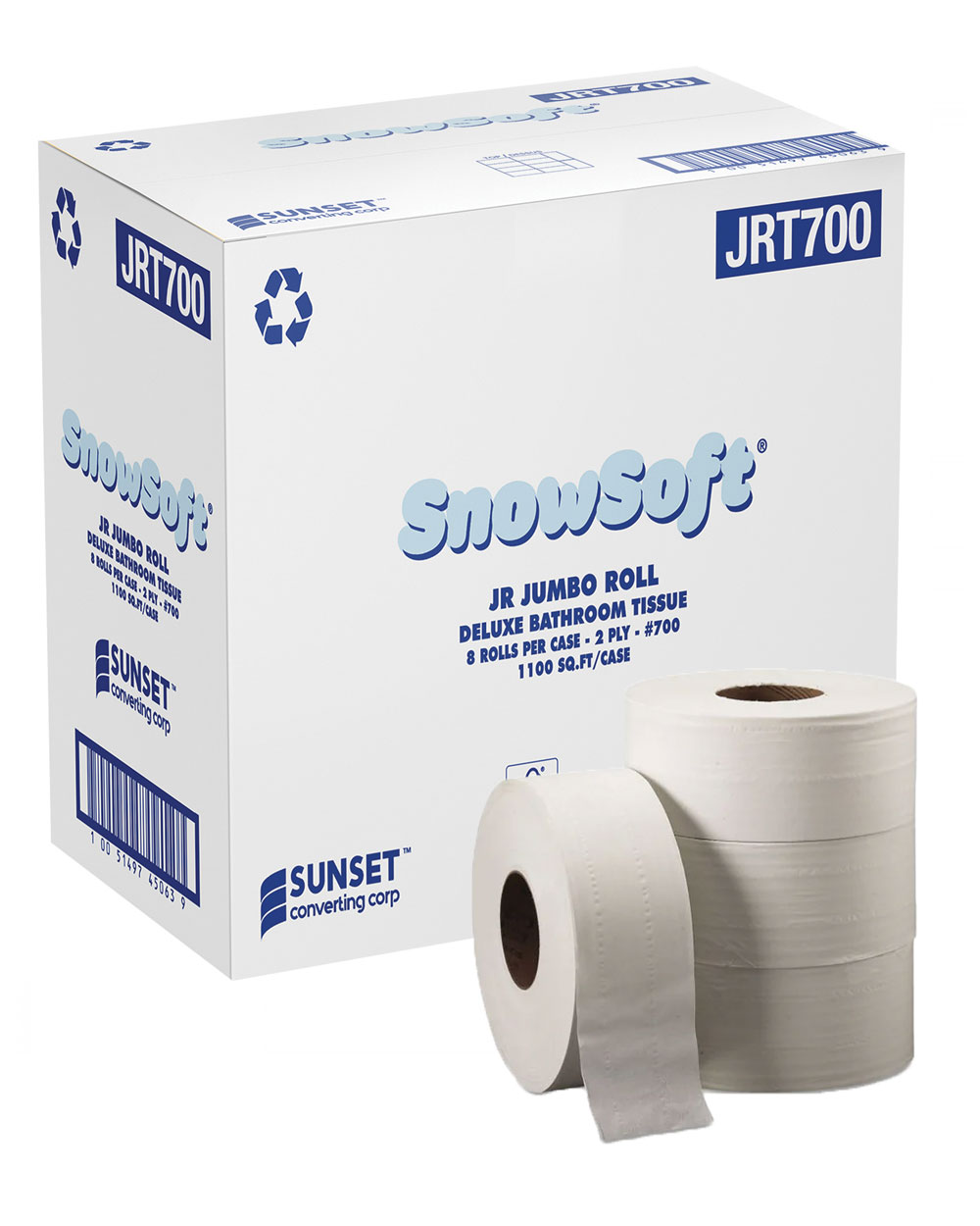 SnowSoft Jumbo Roll Tissue, 2-Ply, 1100 Sq. Ft. (JRT700)